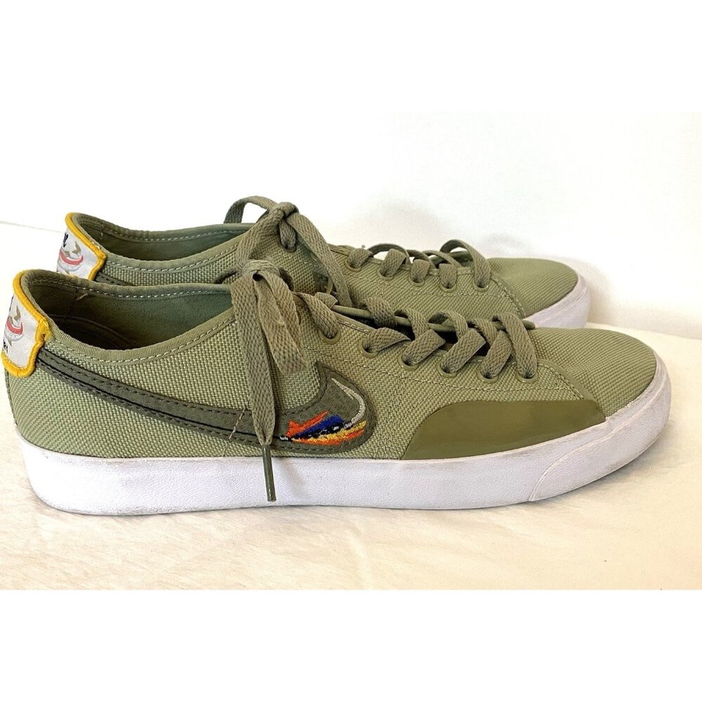 Nike Men's 7.5 Daan Van Der Linden‎ x Blazer Court SB Sneakers Casual Green EUC